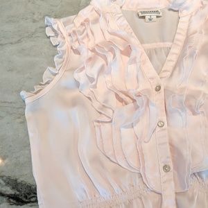 Converse Elastic Waist Ruffled Pink Tank Top